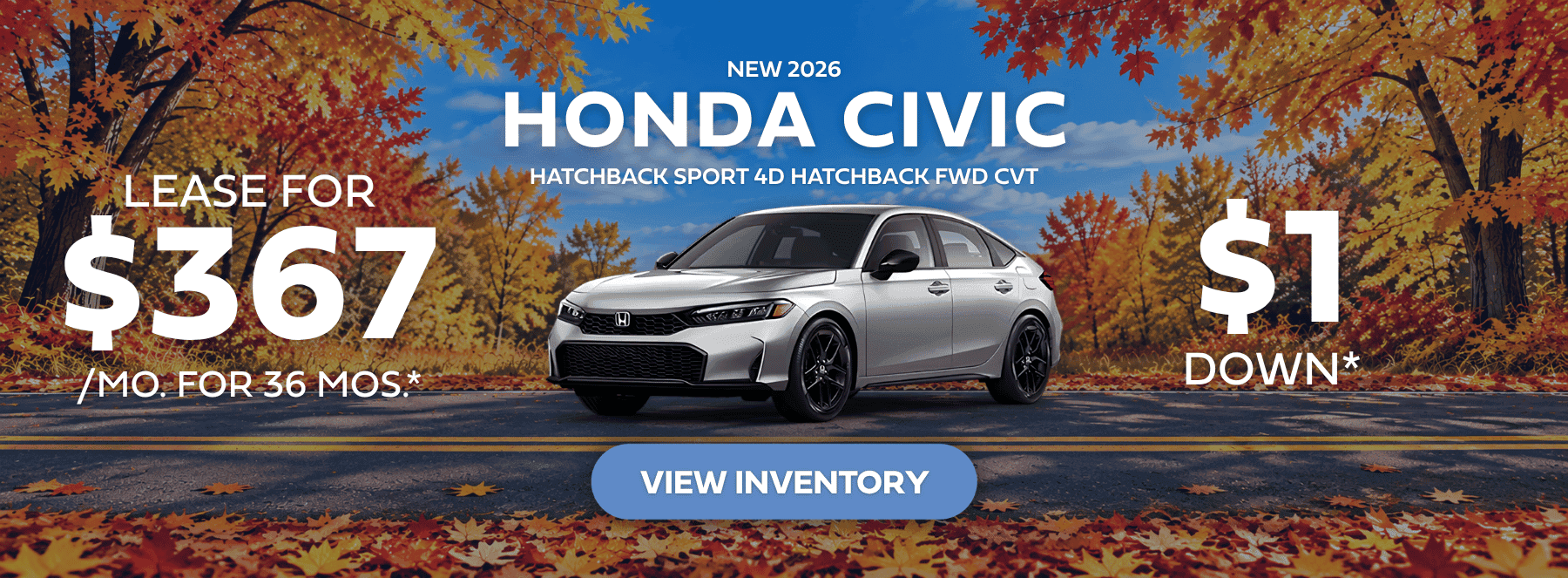 Honda Civic Oct Lease Banner