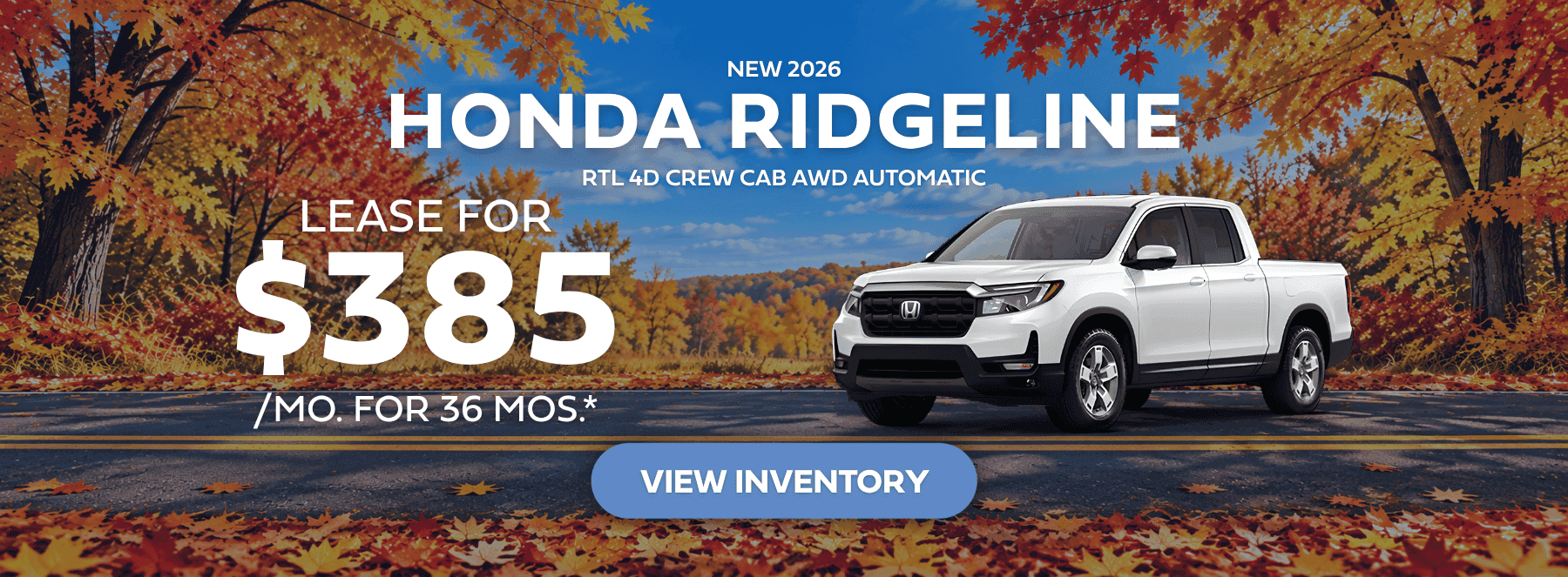 Honda Ridgeline Lease Banner