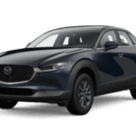 Navy Mazda CX-30 against a white back drop