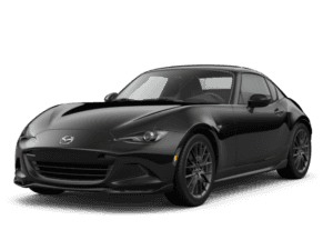 All Black Mazda MX5 Mitata against a white backdrop.