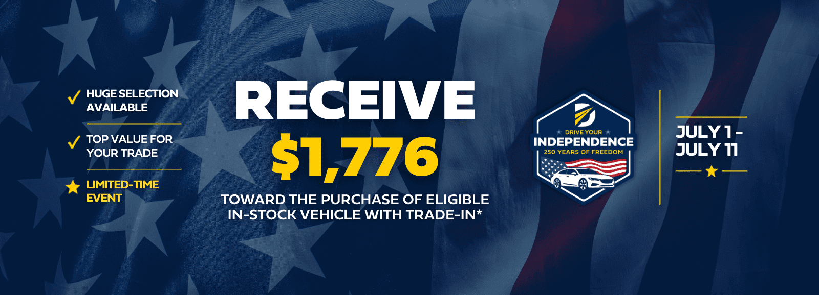 Drive your Independence - Trade in 1776