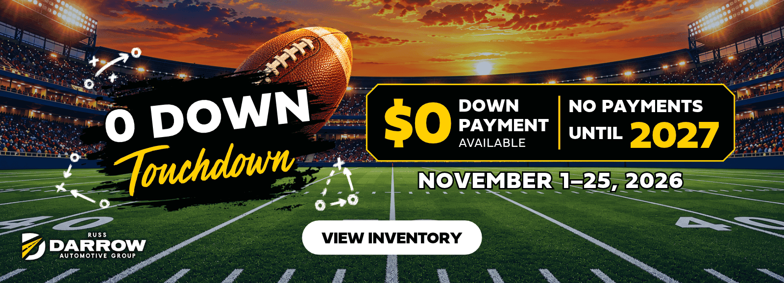 0 Down Touchdown - $0 down payment available and no payments until 2027 at Russ Darrow Mitsubishi of Waukesha