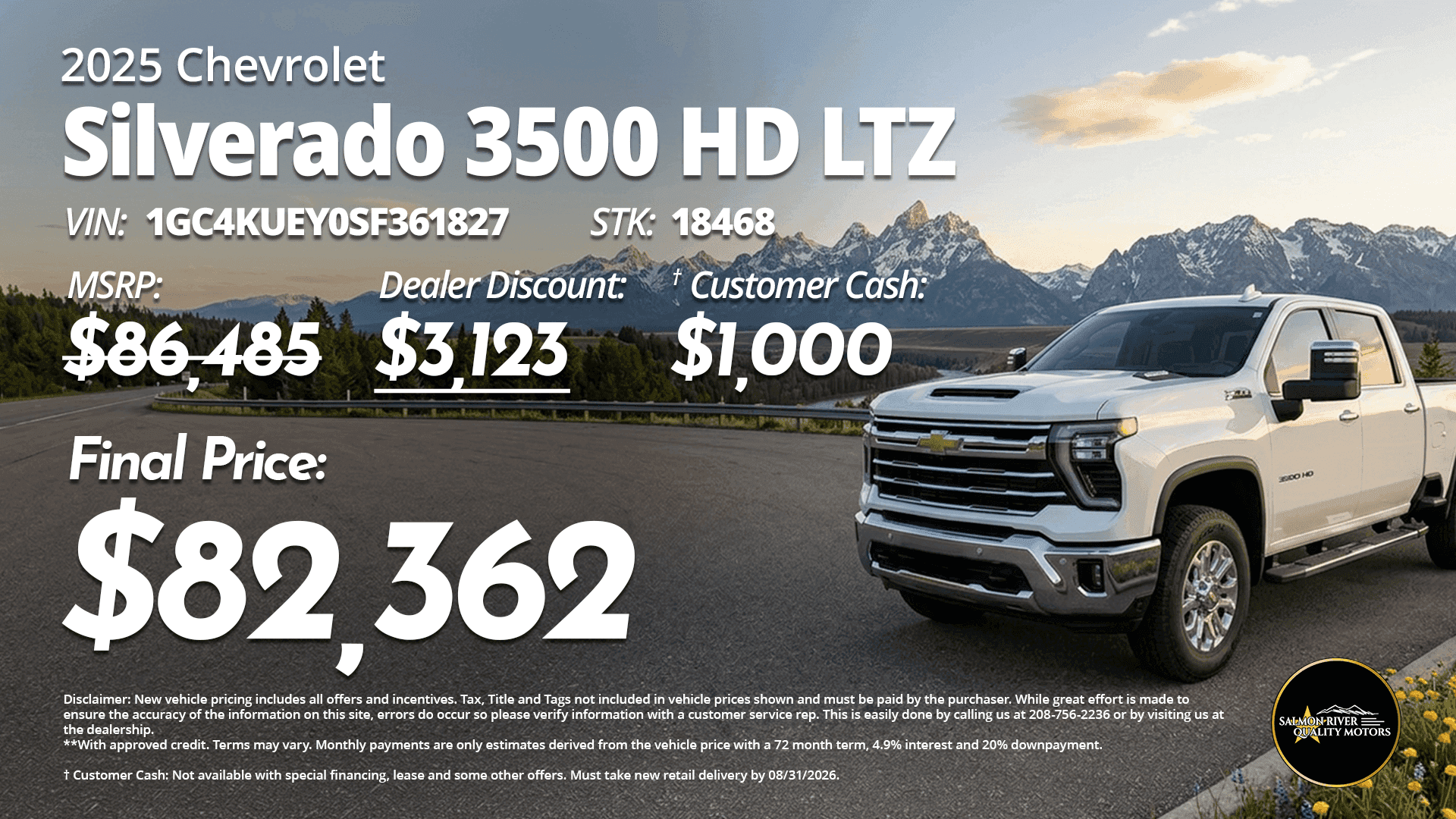 2025 Chevrolet Silverado 3500 HD LTZ at Salmon River Quality Motors priced at $82,362.