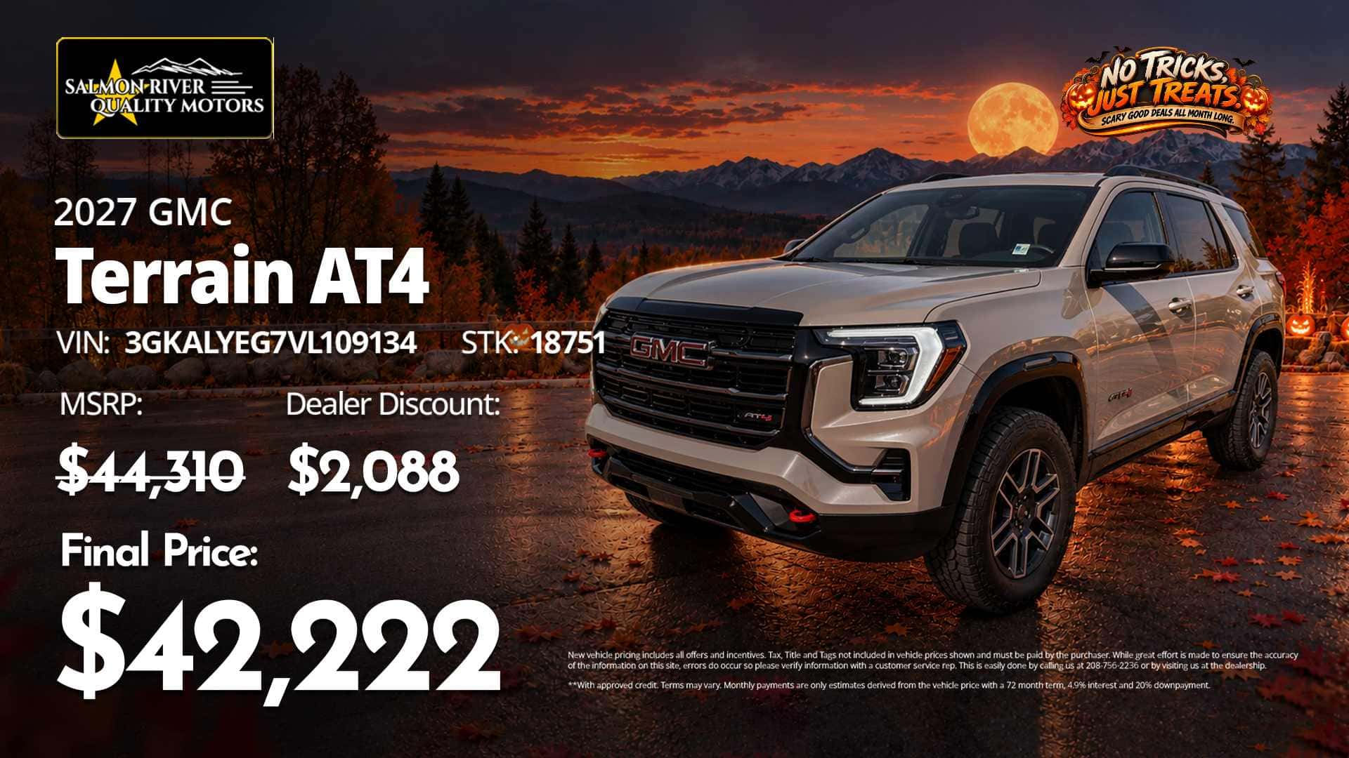 2027 GMC Terrain AT4 at Salmon River Quality Motors with a final price of $42,222.