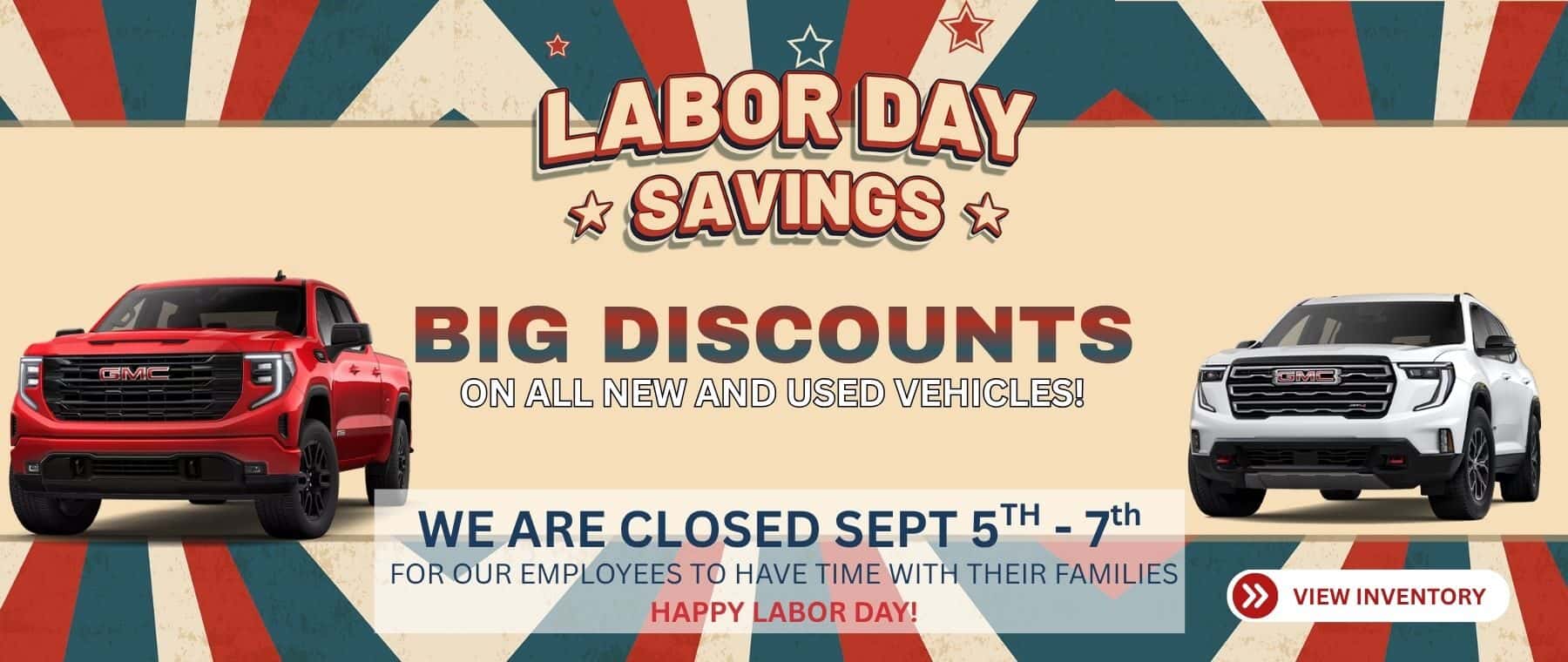 Closed for Labor Day Sept. 5th-7th