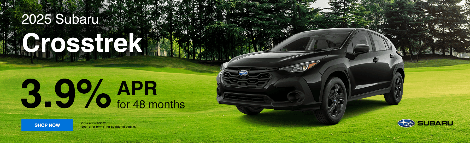 2025 Crosstrek Subtext - 3.9% APR for 48 Months