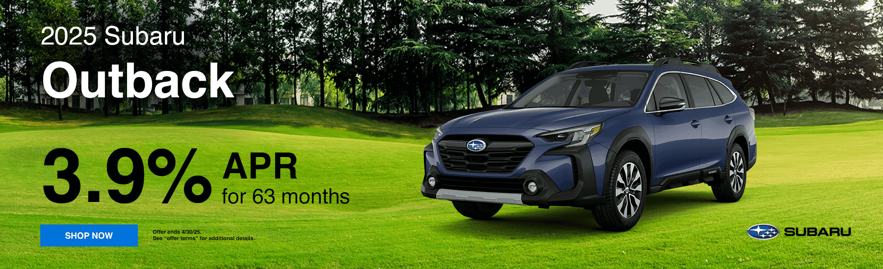 2025 Subaru Outback 3.9% APR for 63 months
