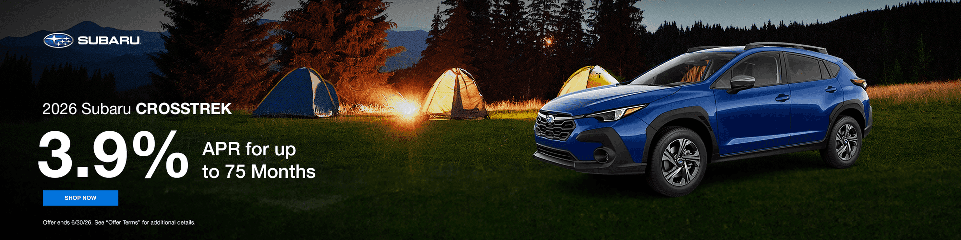 2026 Crosstrek 3.9% APR for up to 75 Months