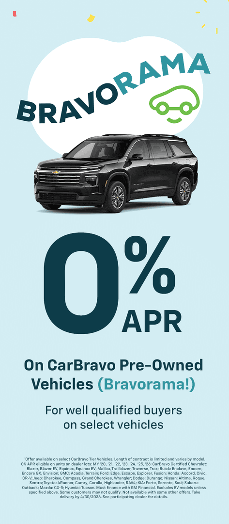 0% APR on CarBravo Pre-Owned