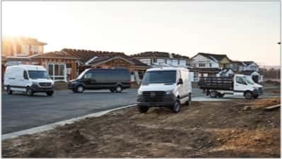 2023-Mercedes-Benz-commercial-vehicles-parked-around-a-neighborhood