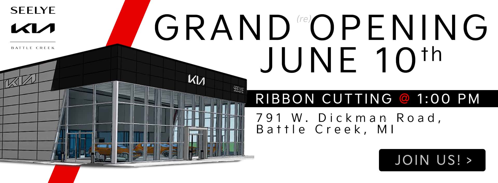 Grand (re)Opening June 10th - Seelye Kia Battle Creek