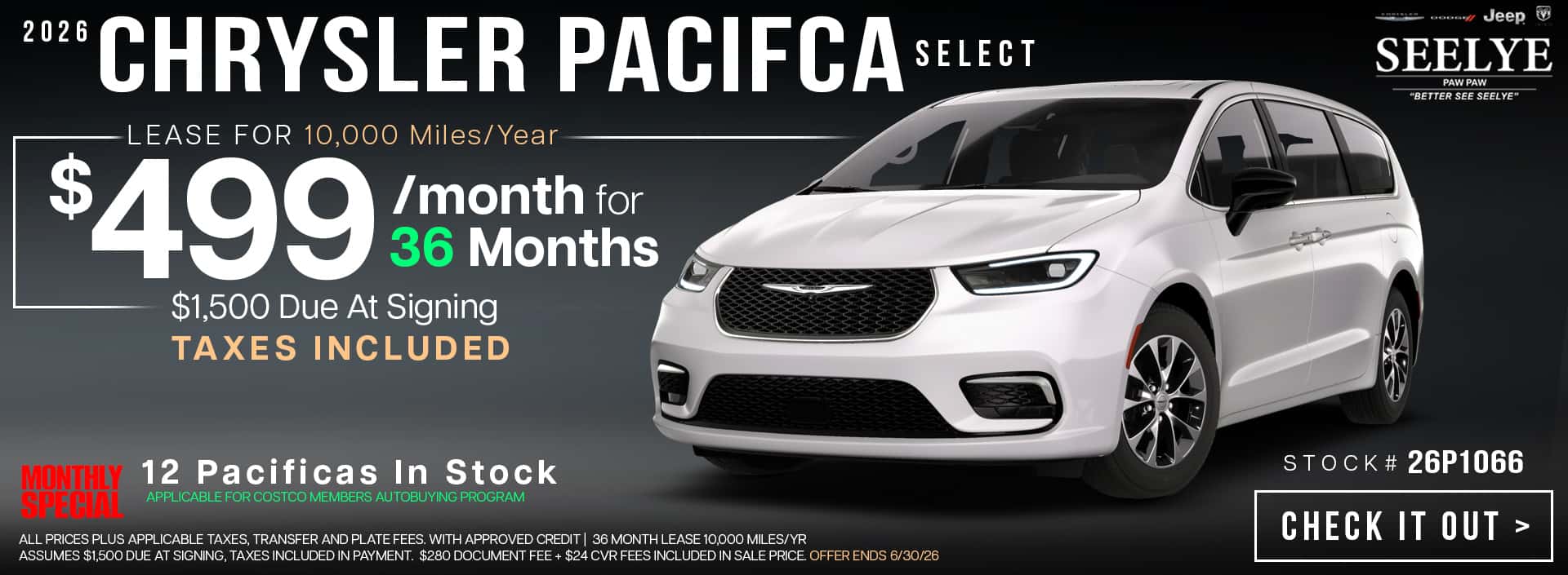 June 2026 - Chrysler Pacifica Select 26P1066