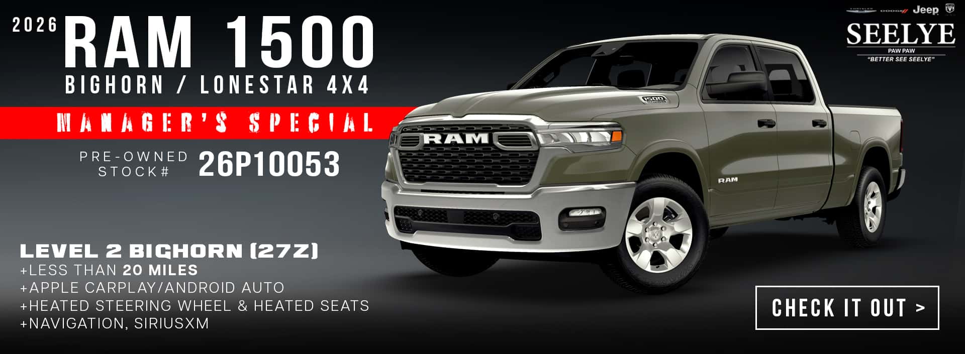 RAM 1500 BIGHORN - LONESTAR 4x4 - SPECIAL