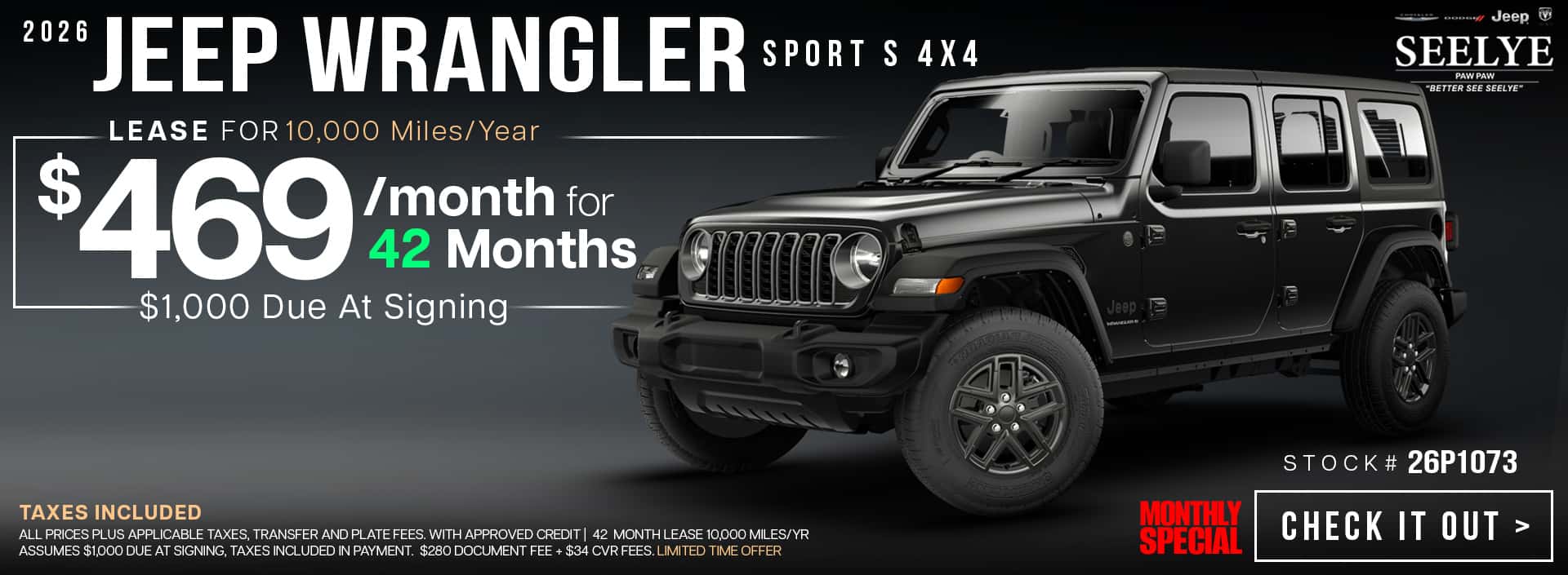 26P1073 Jeep Wrangler - September Lease