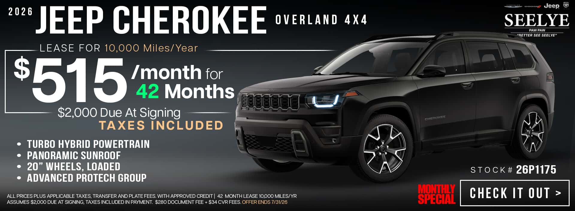 July 2026 Jeep Cherokee Overland