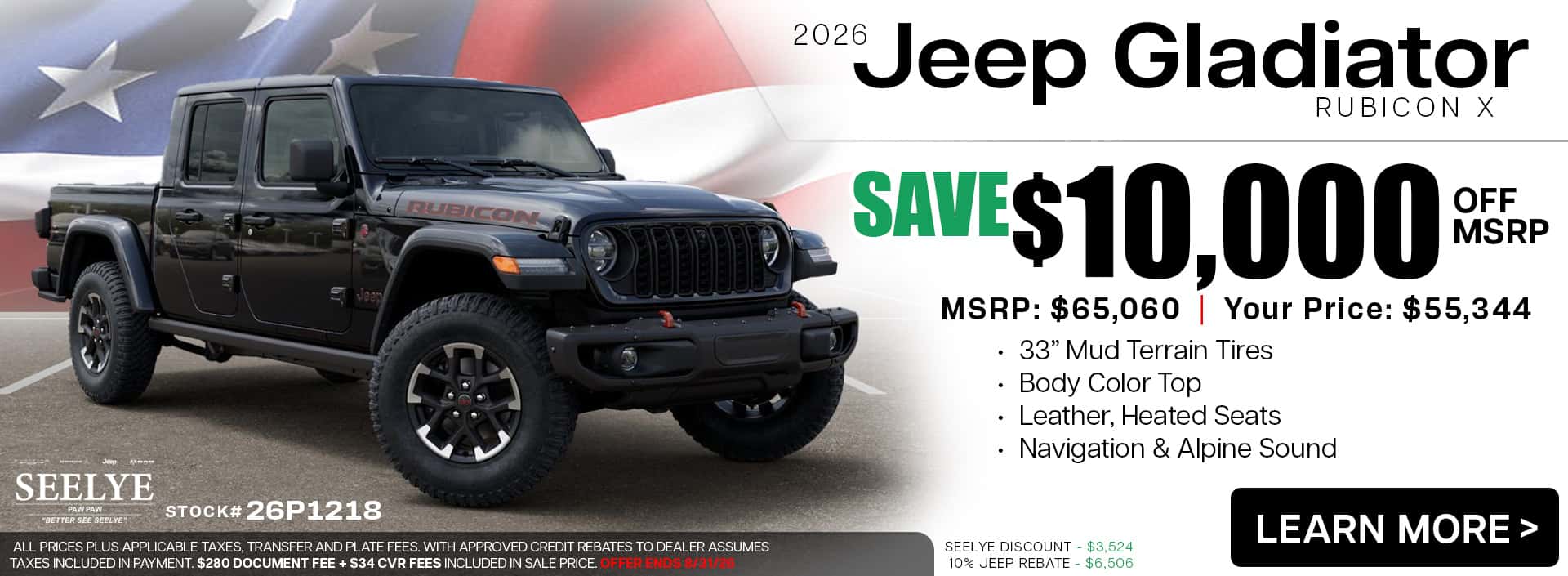 Jeep Gladiator Rubicon X - August Special