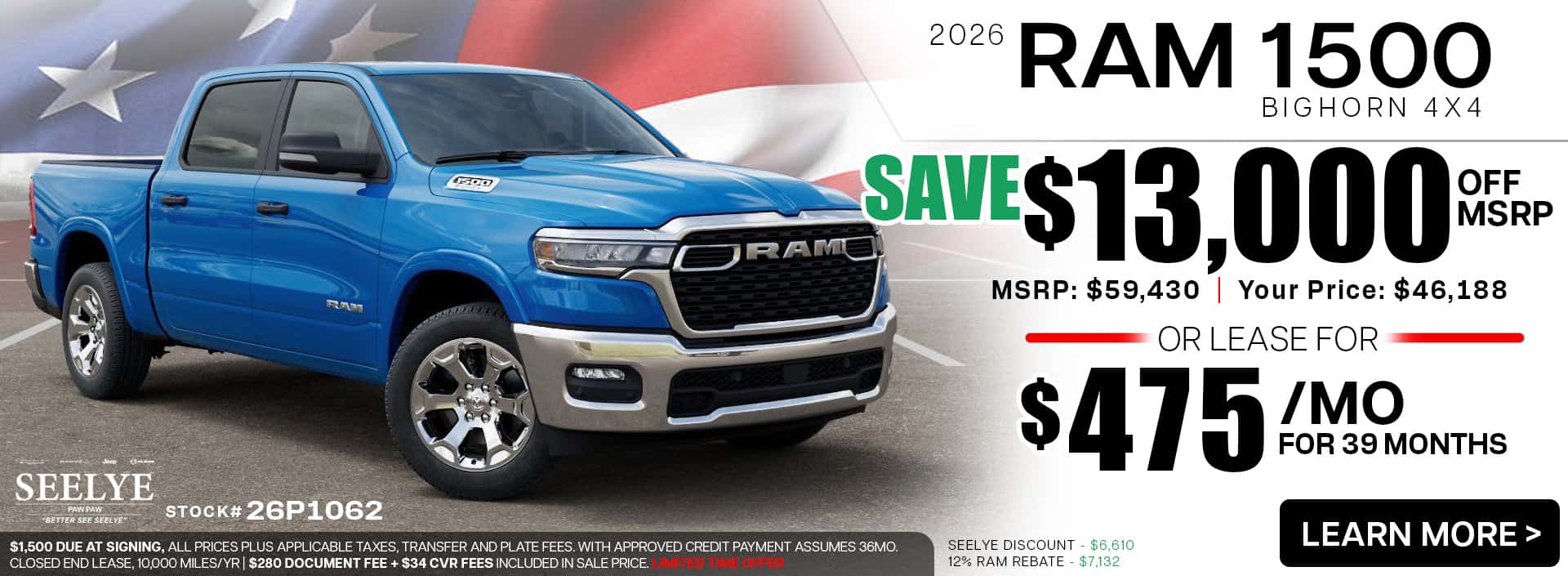 RAM 1500 BIGHORN - SAVE 23% OFF MSRP