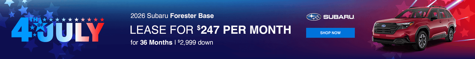 2026 Subaru Forester Base Subtext: Lease for $247 per month with $2999 down