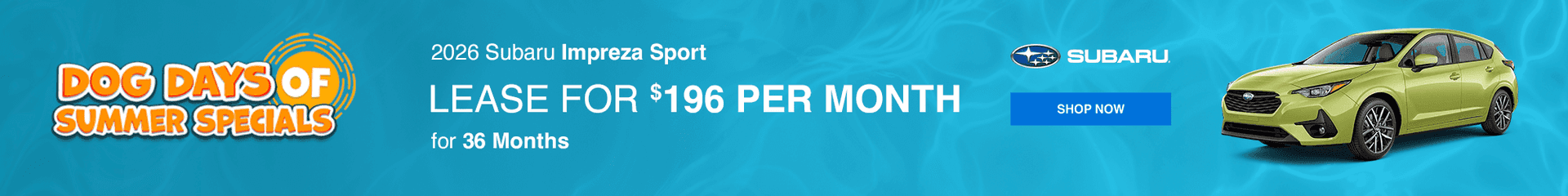 2026 Subaru Impreza Sport $2999 down - $196 per month