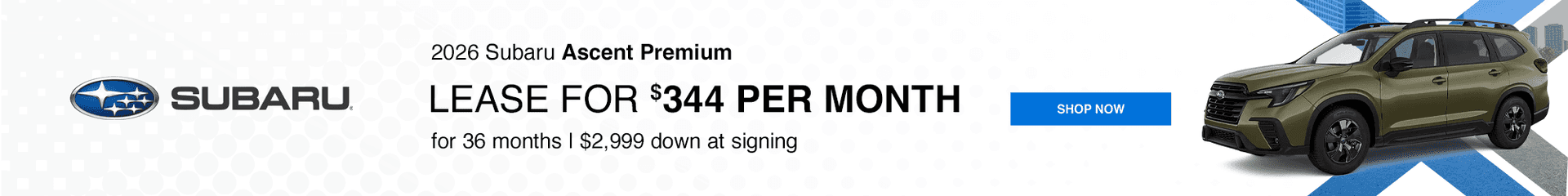 2026 Subaru Ascent Premium $2999 down - $344 per month