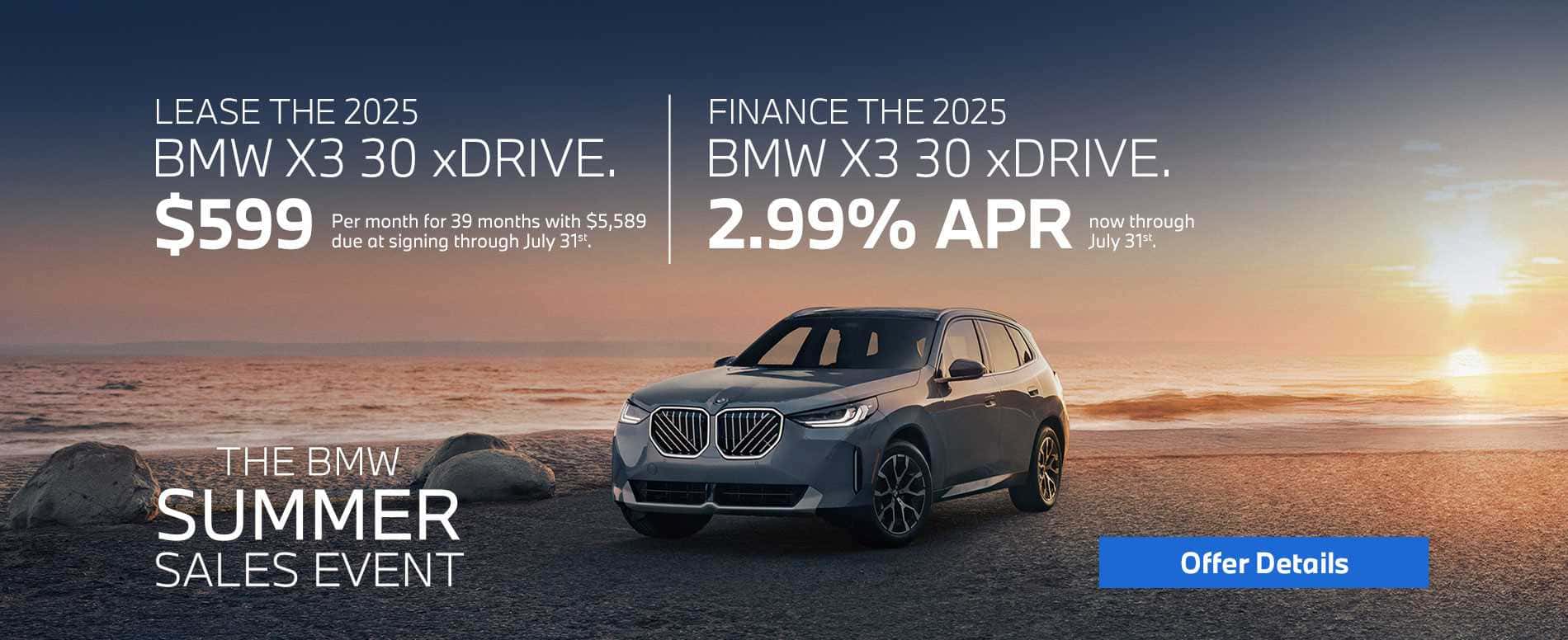 BMW X3 Summer Sales Event Offer