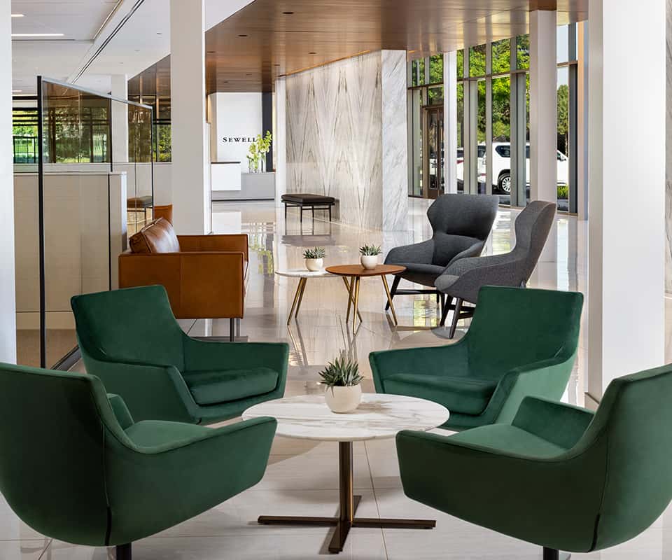 customer waiting area inside sewell lexus of dallas