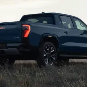 2026 GMC Sierra EV Rear and Passenger Side View