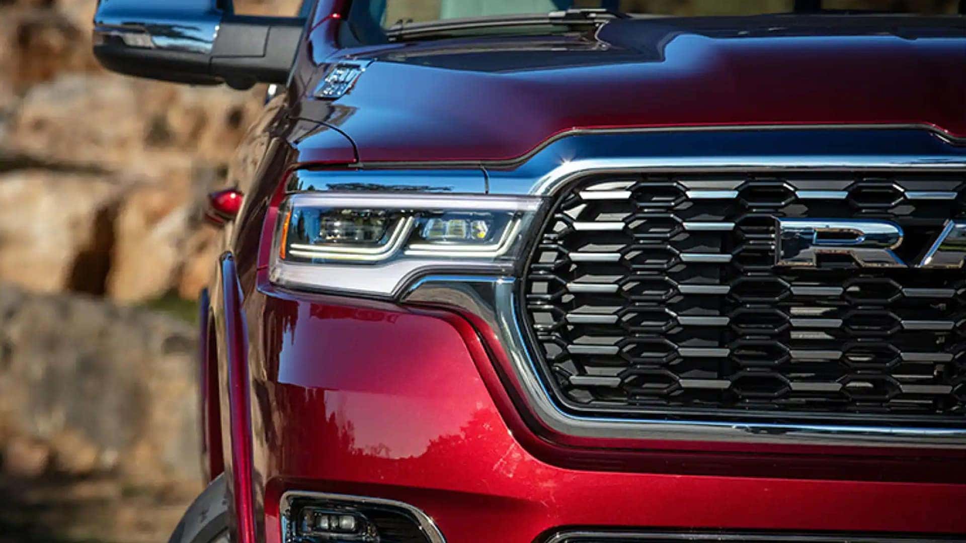 2025 Ram 1500 front grille and fascia detail