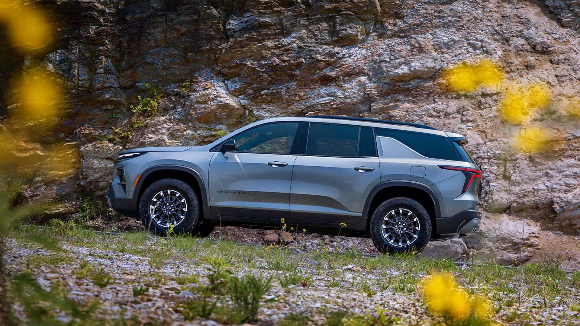 chevy traverse parked by mountain