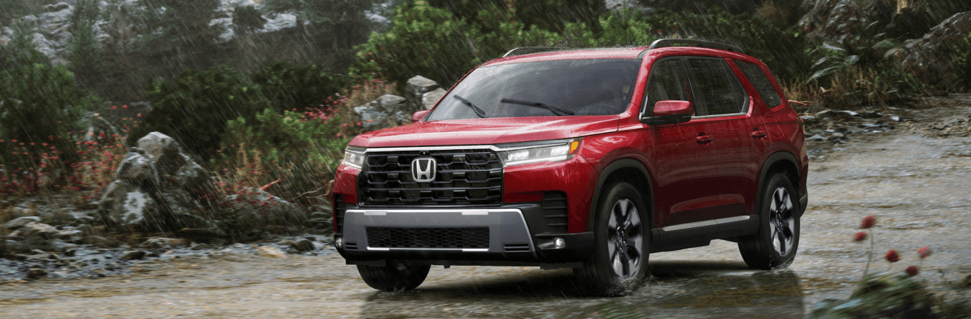 Honda Pilot on rugged terrain