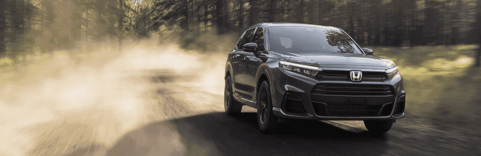 2026 Honda CR-V TrailSport Hybrid shown in Canyon River Blue Metallic with Honda Genuine Accessories