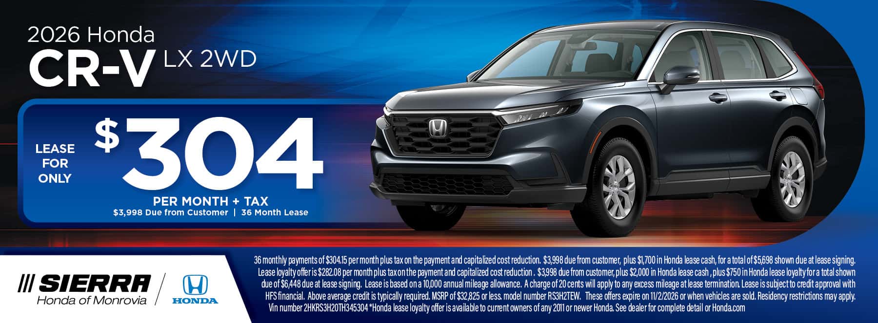 Sierra Honda dealership offers and specials in Monrovia, California