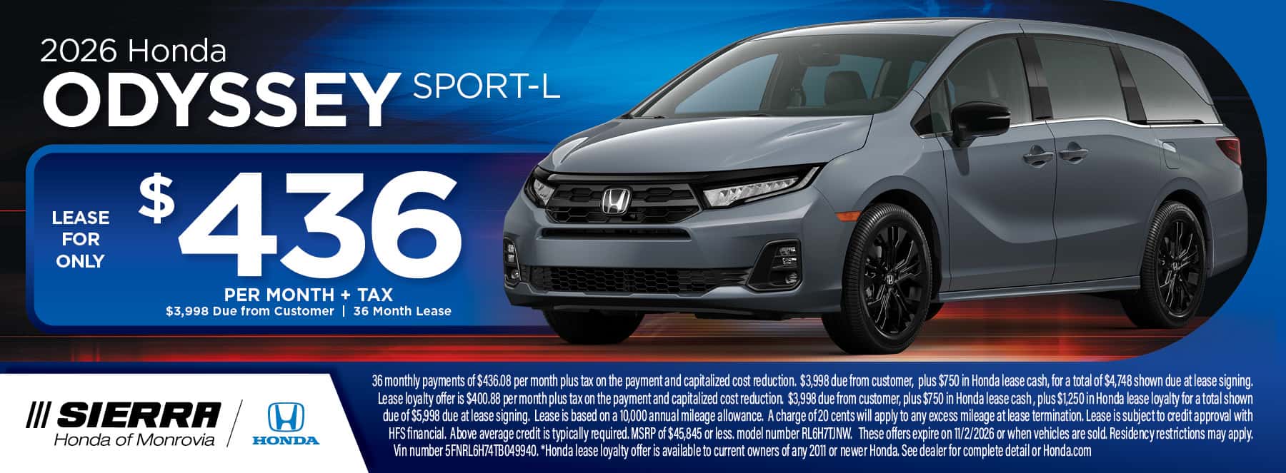 Sierra Honda dealership offers and specials in Monrovia, California