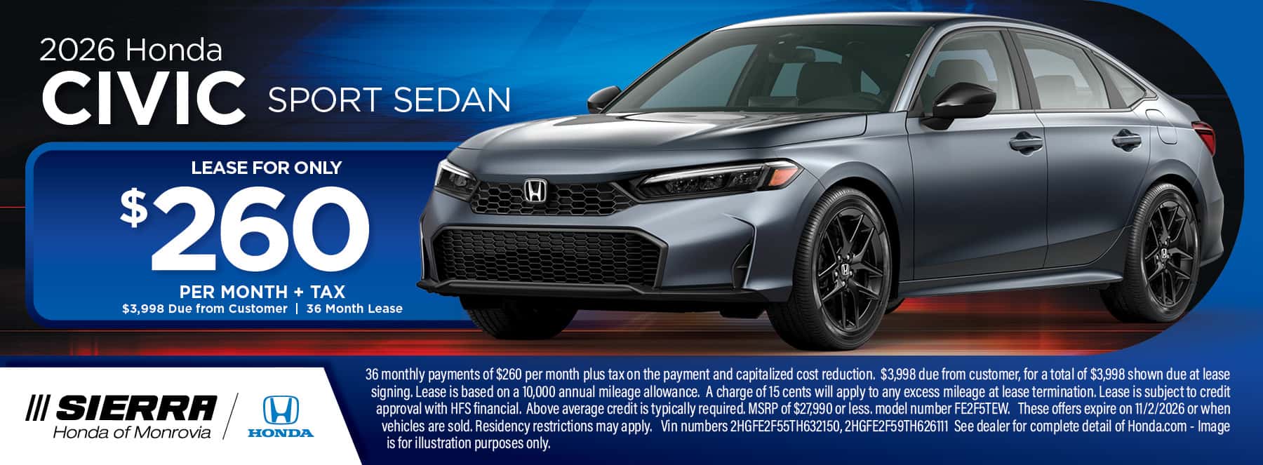 Civic Sport Sedan October Special