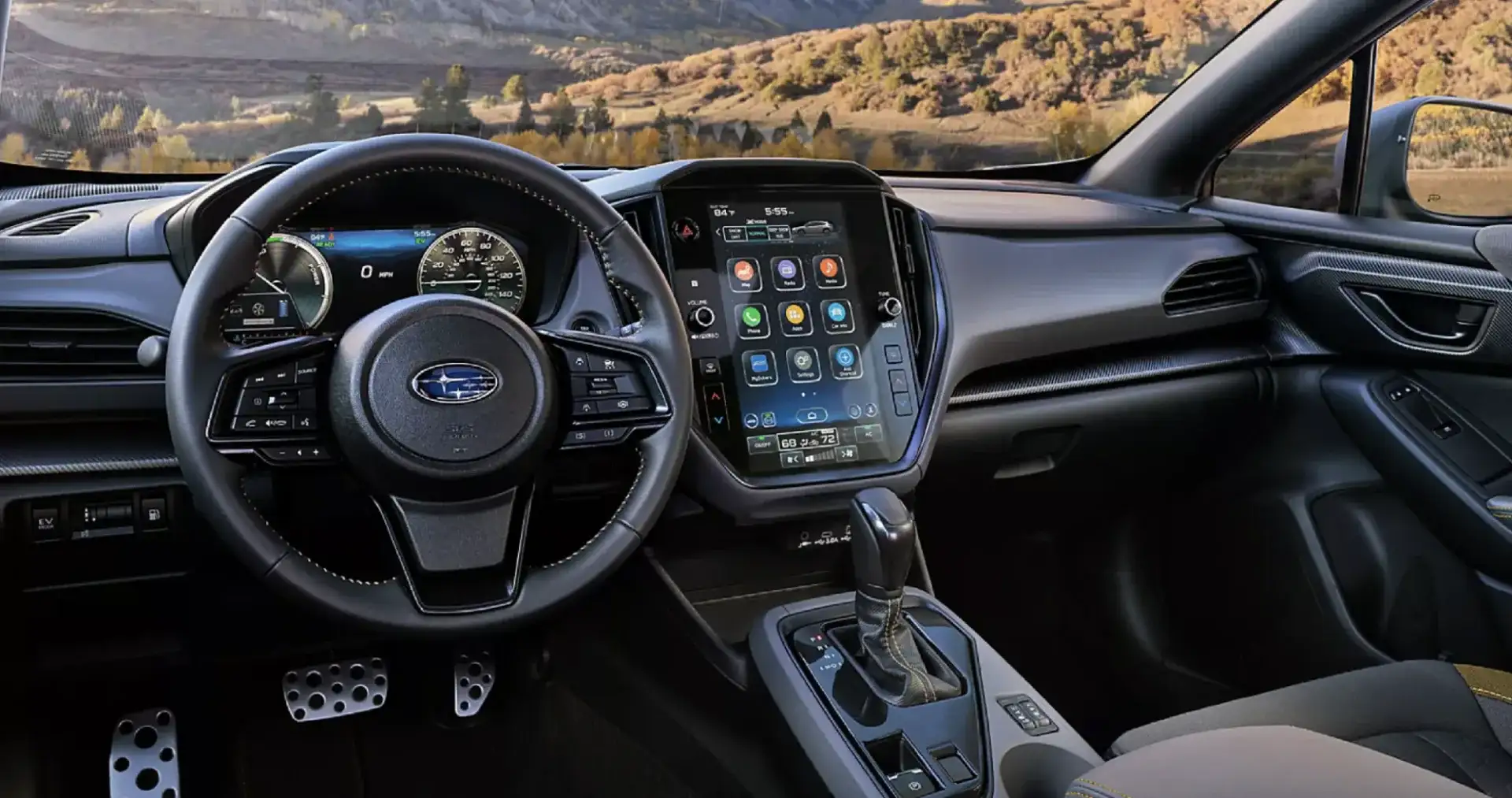 The 2026 Subaru Crosstrek Sport Hybrid interior shown in Sport Cloth