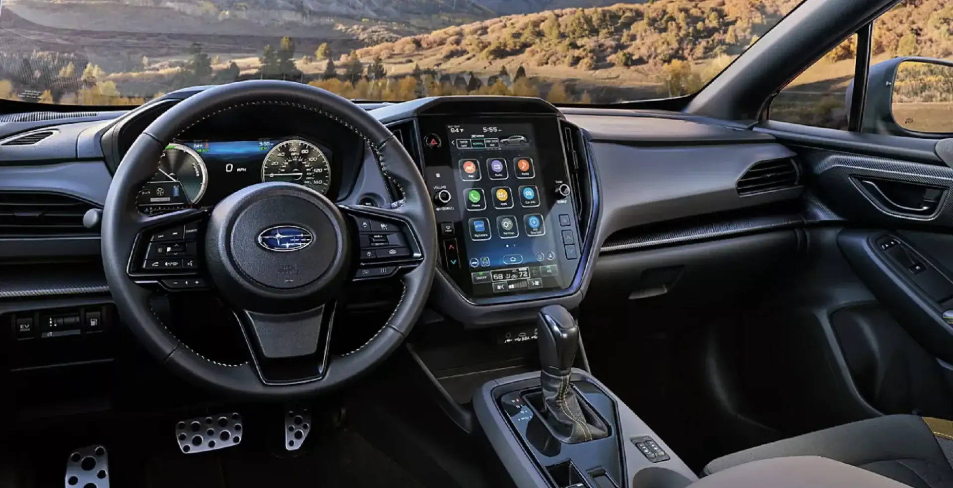 The 2026 Subaru Crosstrek Sport Hybrid interior shown in Sport Cloth