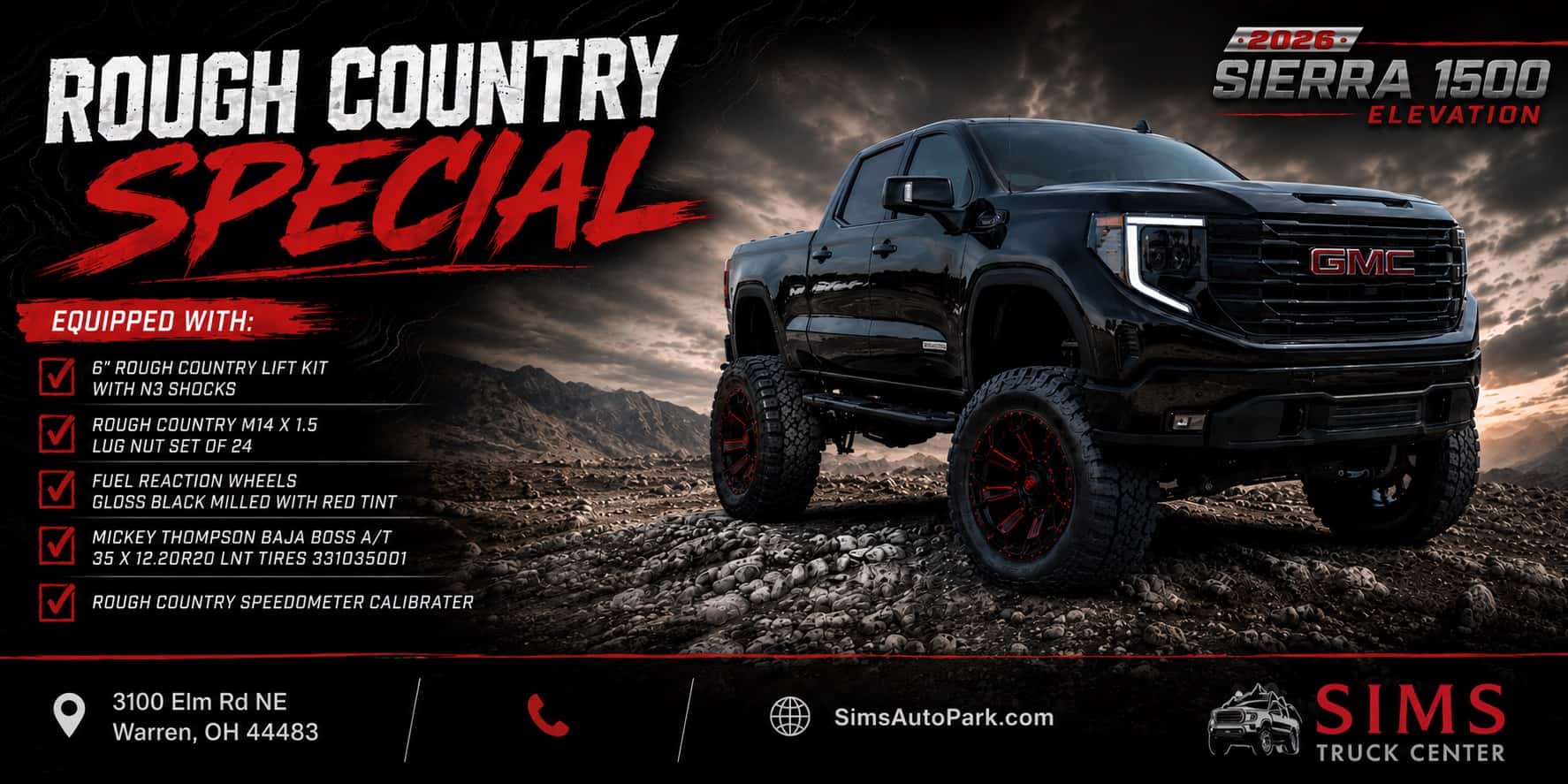 2026 GMC Sierra 1500 Elevation Rough Country Special