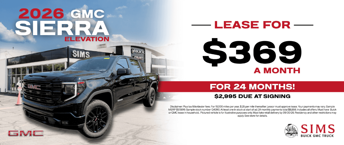 2026 GMC Sierra Elevation Lease Special