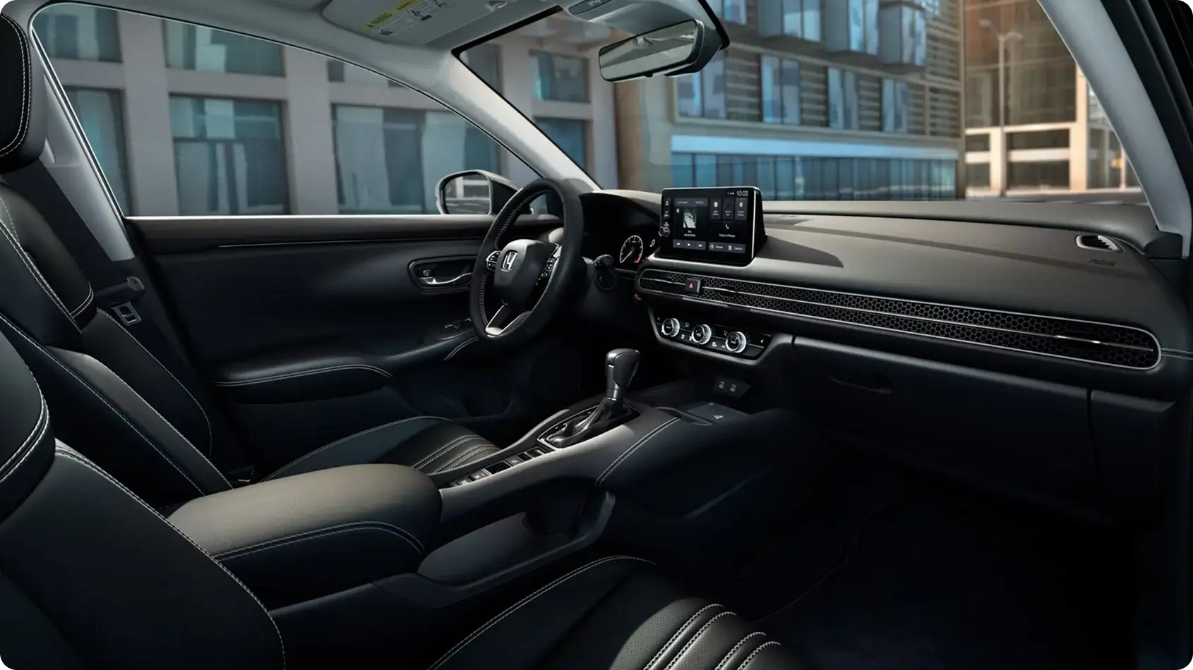 2027 Honda HR-V dashboard with honeycomb detailing and integrated technology