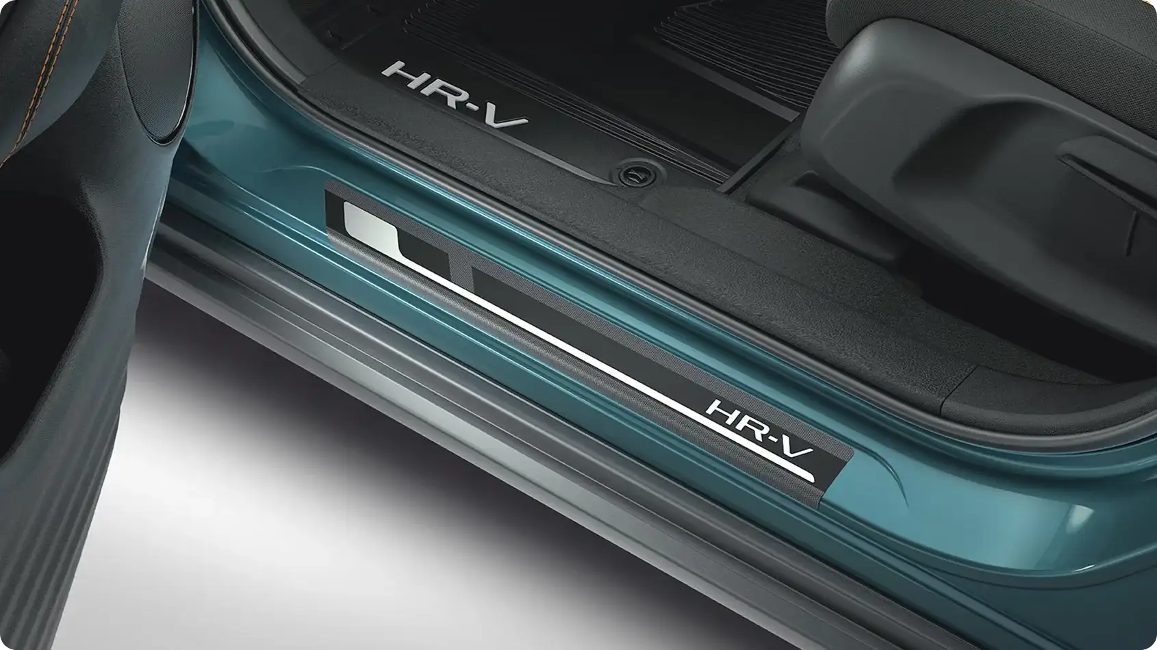 Door sill protection film accessory shielding the 2027 Honda HR-V
