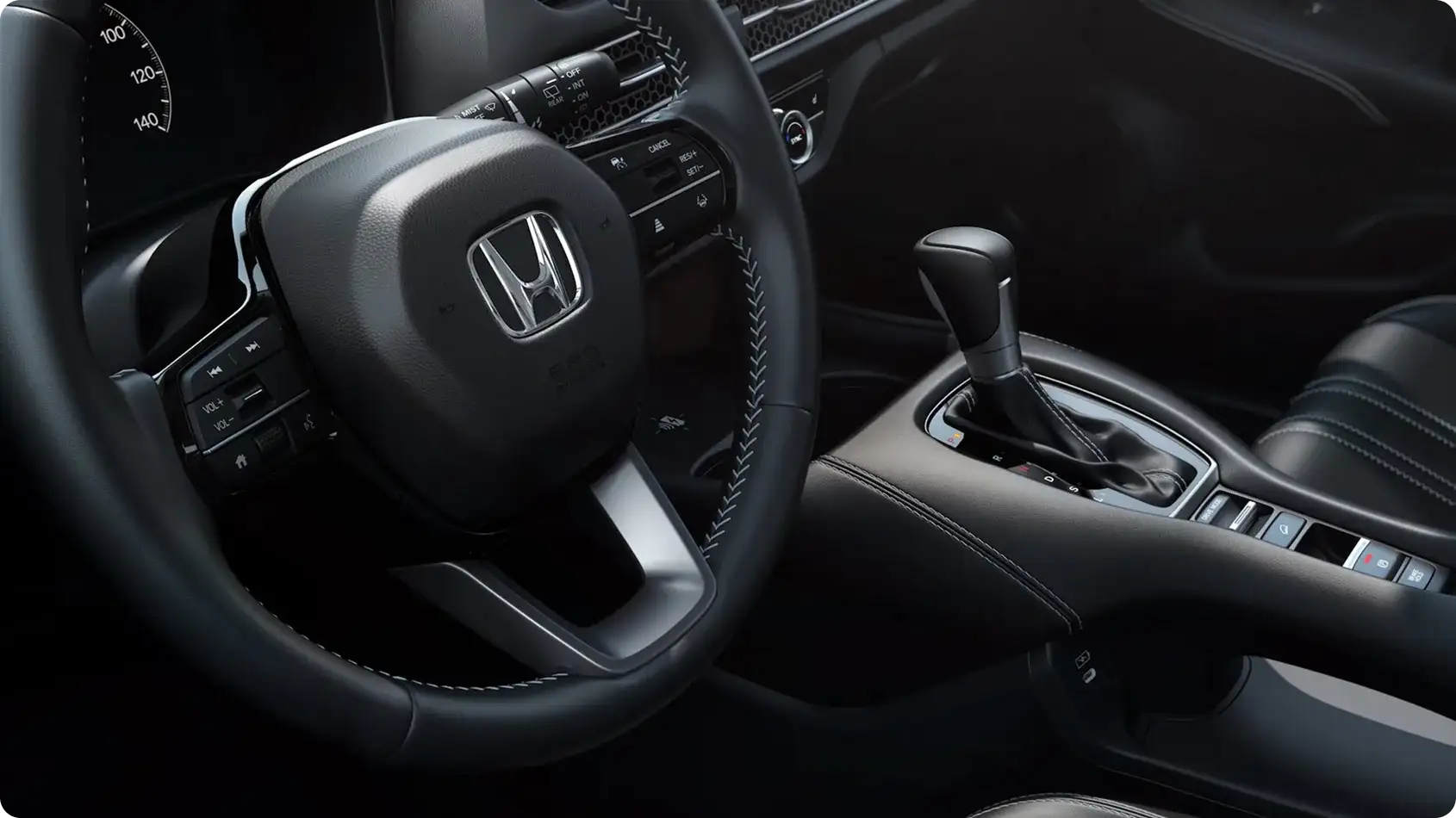 Premium leather details and ambient lighting in the 2027 Honda HR-V EX-L cabin