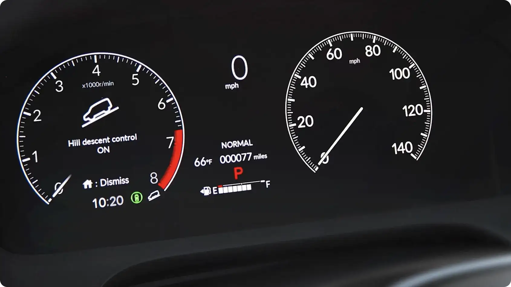 7-inch TFT digital meter display in the 2027 Honda HR-V