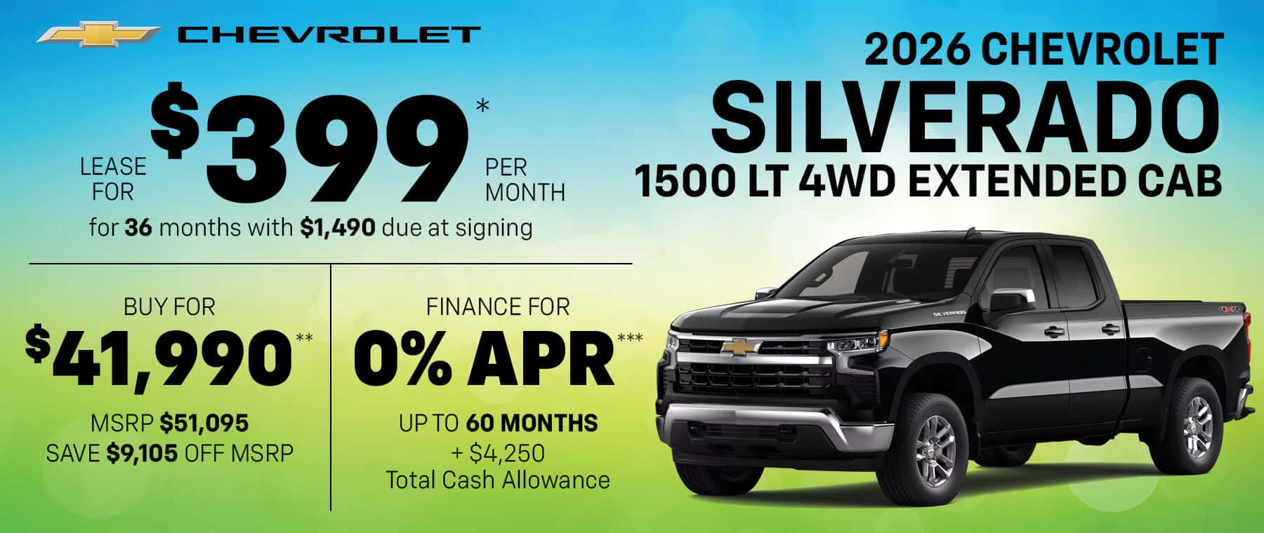 2026 Chevrolet Silverado 1500 LT 4WD EXTENDED CAB