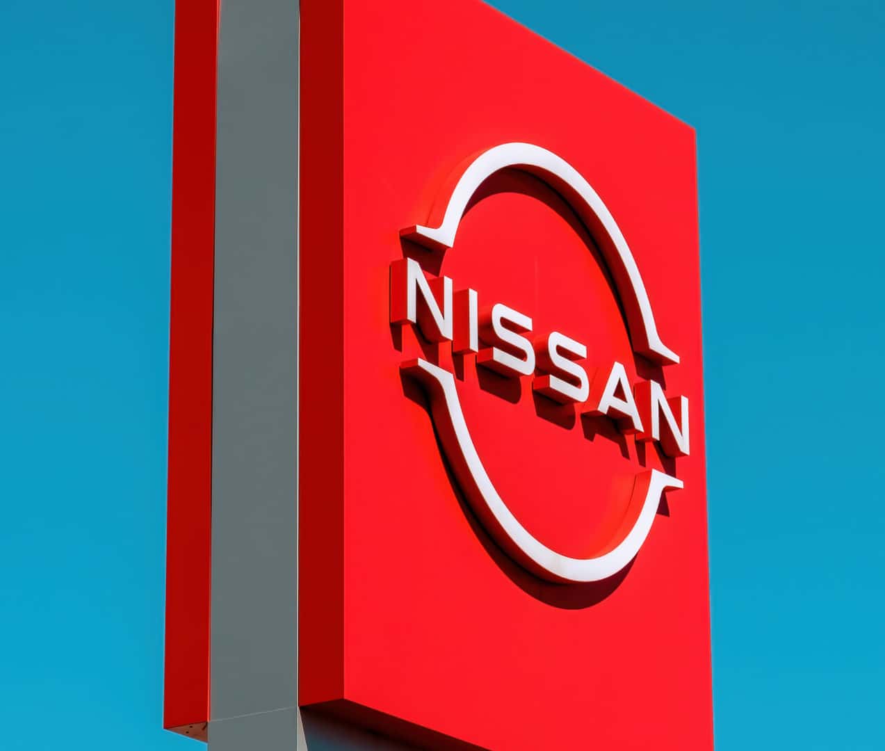 Close-up of Nissan Dealership sign