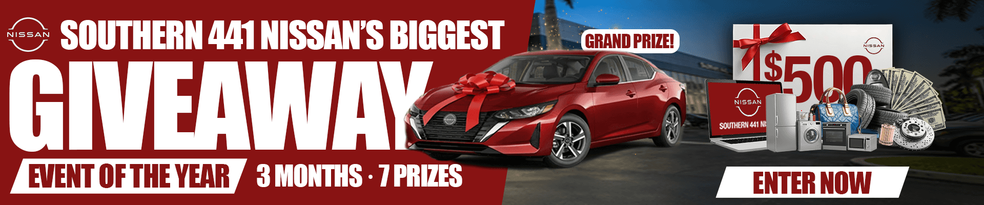 Southern 441 Nissan 3 Month Giveaway, 7 Prizes - Enter Now