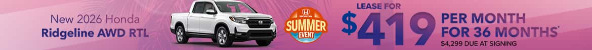 New 2026 Honda Ridgeline AWD RTL