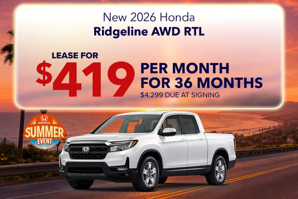 New 2026 Honda Ridgeline AWD RTL