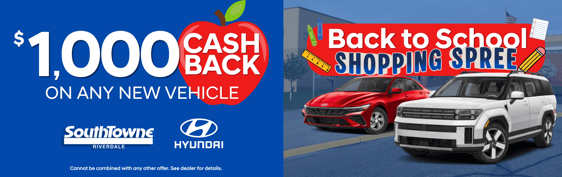 Get $1,000 Cash Back on New Vehicles in Riverdale.