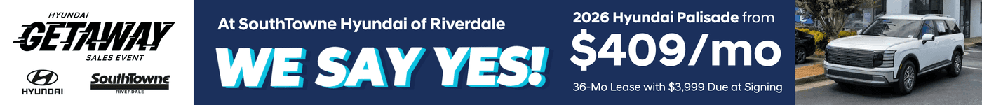 2026 Hyundai Palisade lease deal from SouthTowne Hyundai of Riverdale, GA.