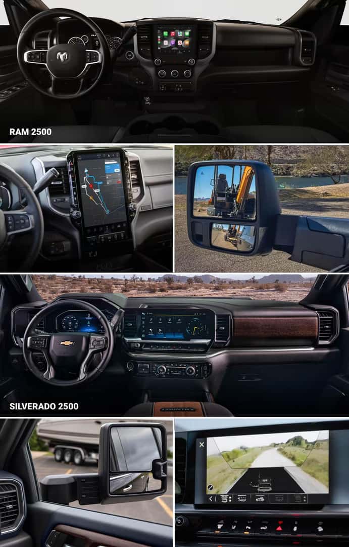 2026 Ram 2500 vs. Chevy Silverado 2500 HD Trucks: Interior